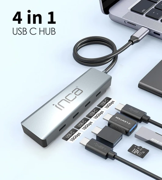 Inca ITPT-4TX 4 Port Type-C 3.1 10Gbps Type-c Çoklayıcı ürün görseli 1