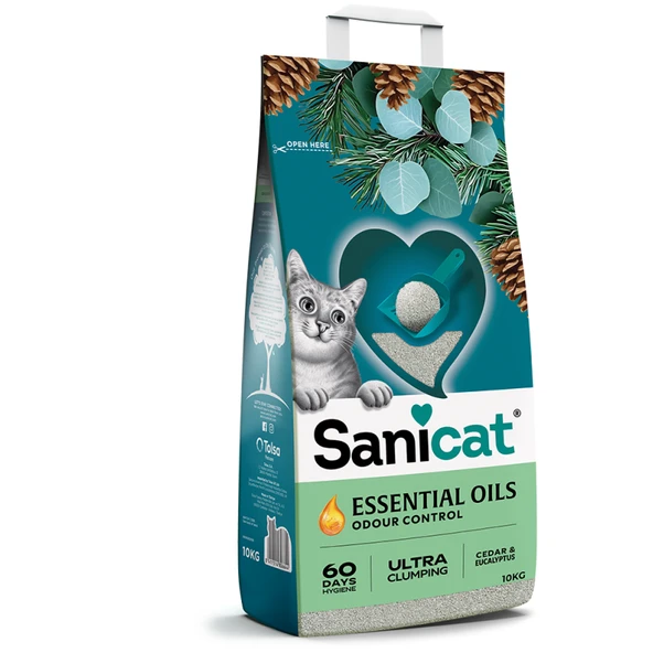 Sanicat Essential Oils Sedir Ve Okaliptus Kokulu Kedi Kumu 10 Kg ürün görseli 1