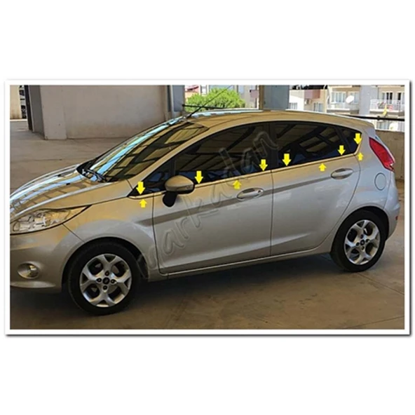 DB Chrome Ford Fiesta Cam Çıtası Nikelajı 2009-2017 8 Parça P.Çelik ürün görseli 1