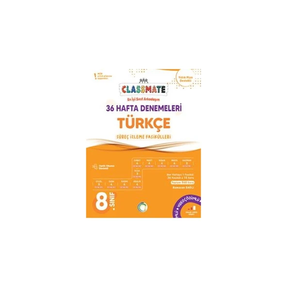 8. Sınıf Türkçe Classmate 36 Hafta Denemeleri / Ramazan Dağlı / Okyanus Yayınları ürün görseli 1