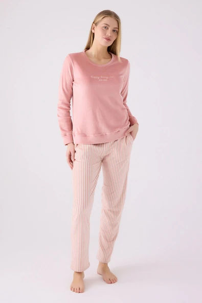 Pierre Cardin Kadın Kadife Uzun Kollu Pijama Takımı ürün görseli 1