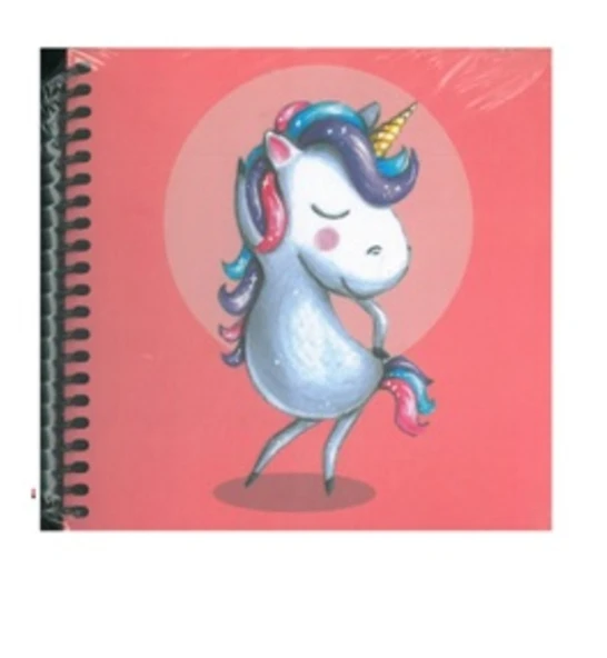 Paklon Tasarım Defter 14 x14 cm Siyah sayfa Unikorn 50 Yp. ürün görseli 1
