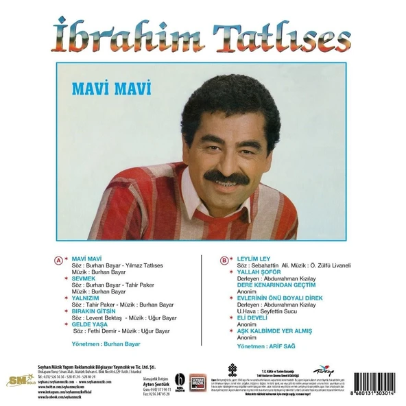 İbrahim Tatlıses Mavi Mavi - Plak - Resim 2