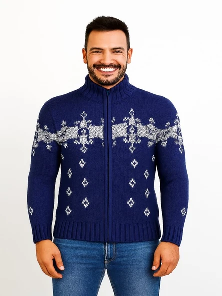 Tarz Cool T00575 Erkek Desenli Triko Hırka ürün görseli 1
