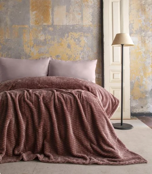 Apricitas Home Jakarlı Tek Kişilik Pembe Trusty Battaniye 160*220 ürün görseli 1