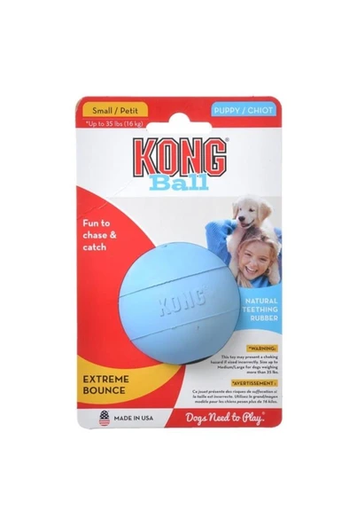 KONG Puppy Ball Delikli Top Şeklinde Çok Amaçlı Yavru Köpek Oyuncağı S ürün görseli 1