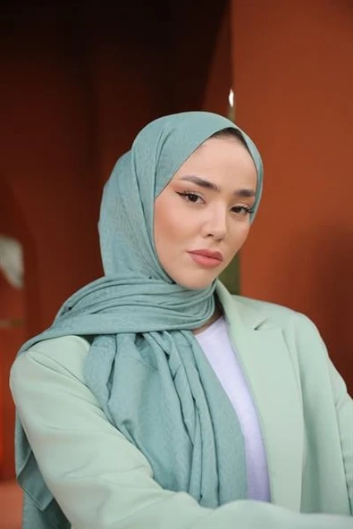 B Desen Şal Mint - Resim 2