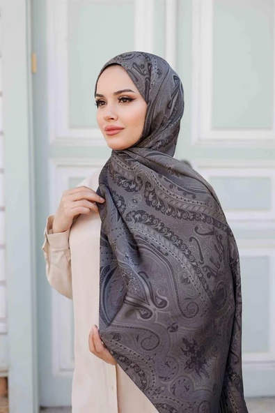 Etro Desen Premium Şal Antrasit - Resim 4