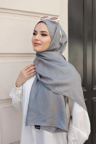 Etro Desen Premium Şal Buz Mavi - Resim 2