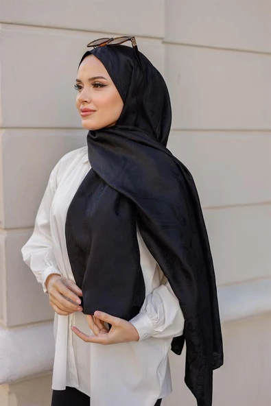 Etro Desen Premium Şal Siyah - Resim 4