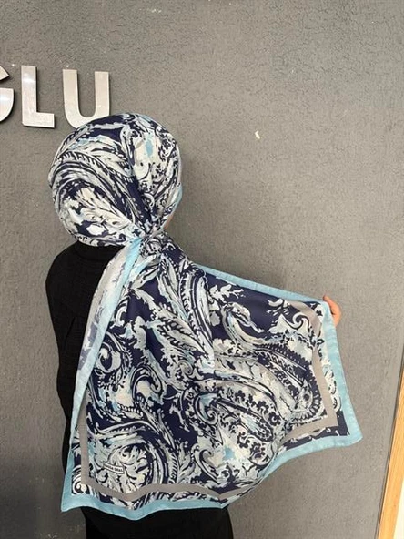 Summer Desen Şal Lacivert ürün görseli 1