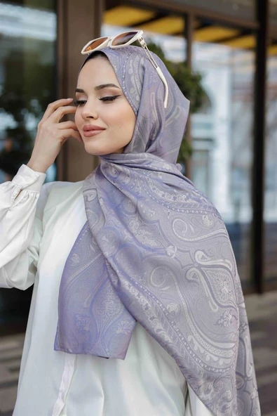 Etro Desen Premium Şal Lila - Resim 4