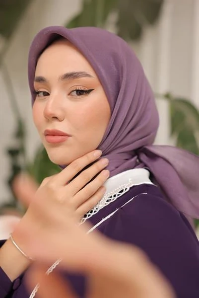 Abiye Eşarp Lila - Resim 4
