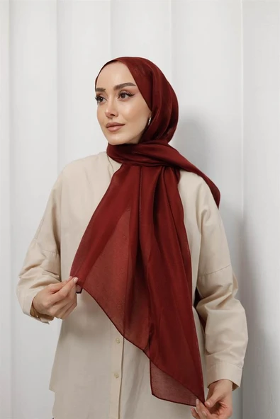 Abiye Şal Bordo - Resim 2