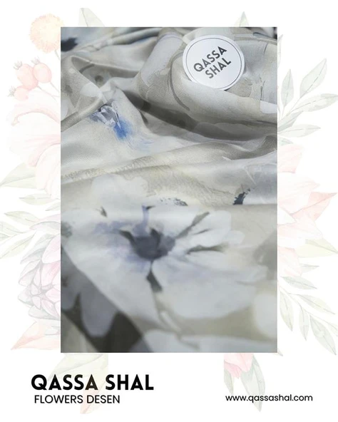 Flowers Desen Şal Bej ürün görseli 1