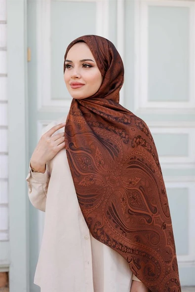 Etro Desen Premium Şal Fındık Kabuğu ürün görseli 1