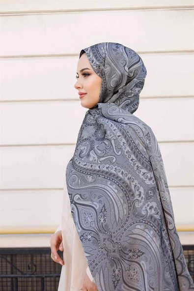 Etro Desen Premium Şal Gri ürün görseli 1