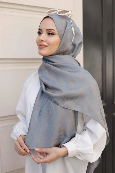 Etro Desen Premium Şal Buz Mavi - Resim 4