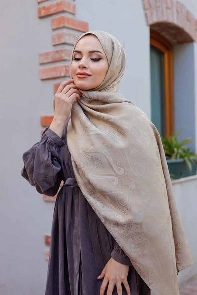 Etro Desen Premium Şal Bej - Resim 4