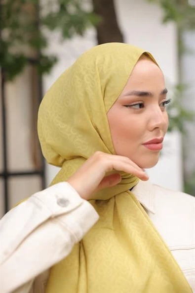 B Desen Şal Olive - Resim 3