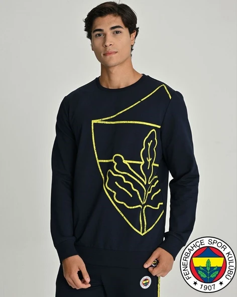 Fenerbahçe S.K. 25/26 Sezon Tribün All Over Baskı Logolu Erkek Sweatshirt ürün görseli 1