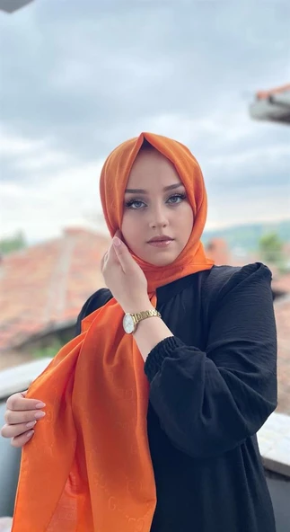 G Desen Şal Turuncu - Resim 2