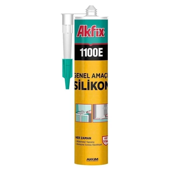 Akfix 1100 E genel amaçlı silikon beyaz ürün görseli 1