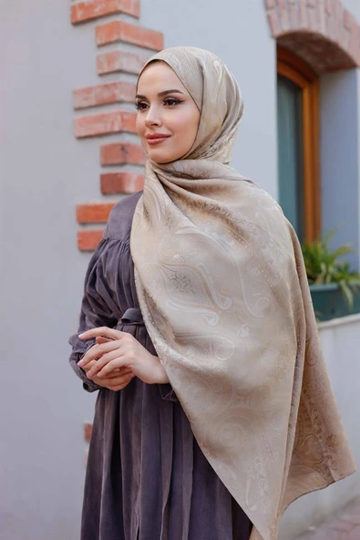 Etro Desen Premium Şal Bej - Resim 3