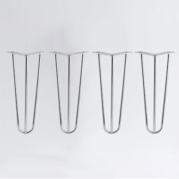 Martı 41 cm Krom 4’lü Gümüş Metal Sehpa ve Masa Ayağı Seti Mobilya Destek Yükseltici Ayak Takımı ürün görseli 1