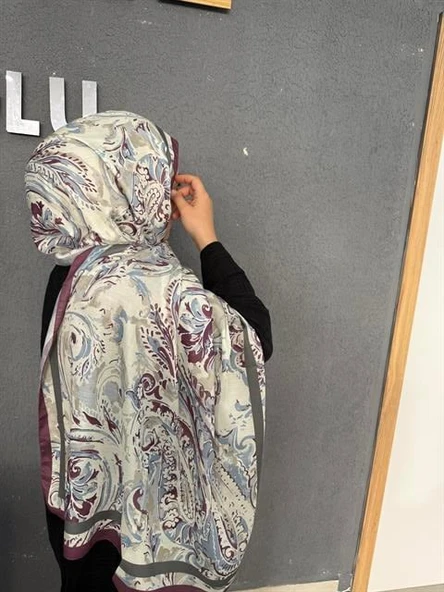 Summer Desen Şal Mürdüm ürün görseli 1