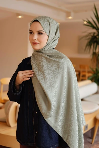 İpeksi Jakar Deluxe Şal Soft Yeşil - Resim 5