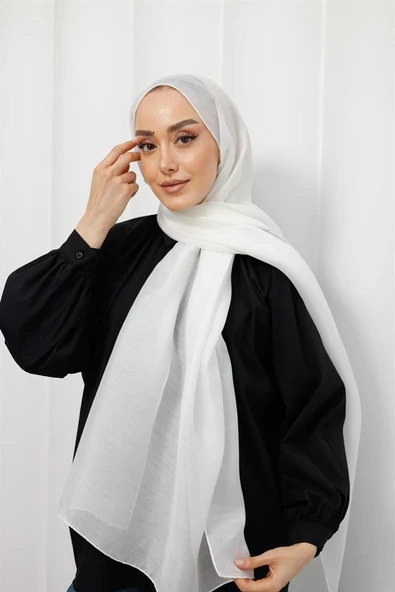 Abiye Şal Beyaz - Resim 2
