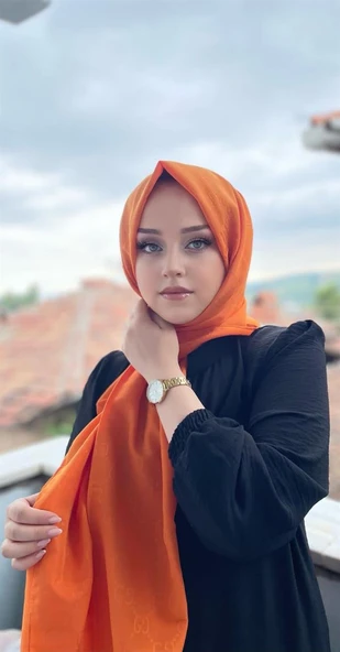 G Desen Şal Turuncu - Resim 3