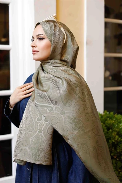 Etro Desen Premium Şal Soft Yeşil - Resim 4