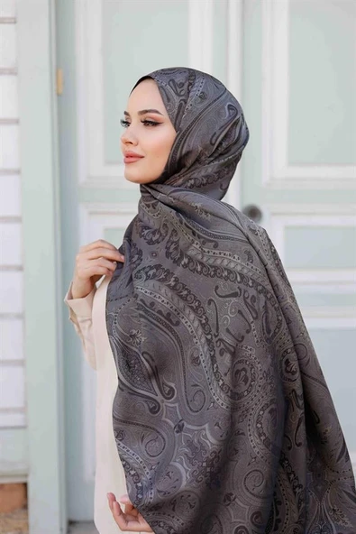 Etro Desen Premium Şal Antrasit - Resim 6