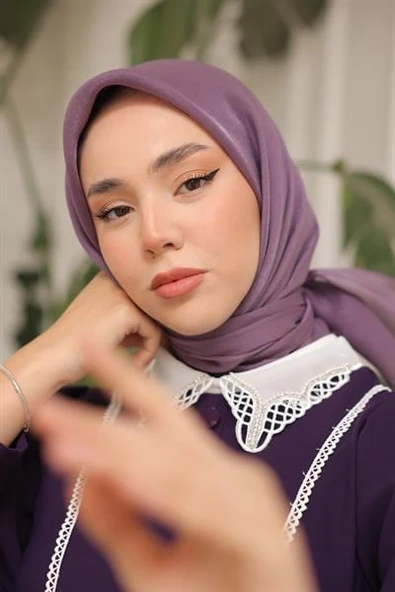 Abiye Eşarp Lila - Resim 3
