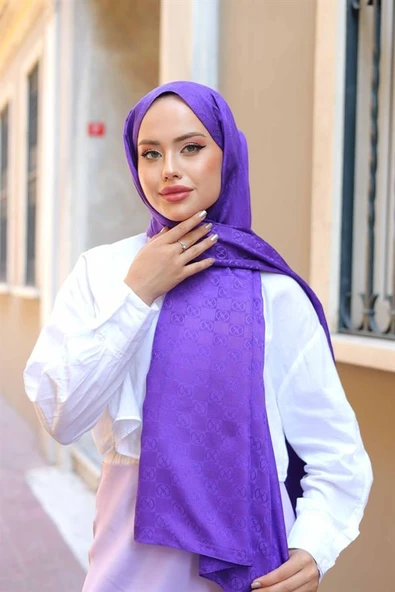 Dama Desen Şal Mor ürün görseli 1