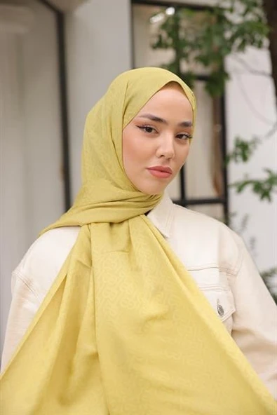 B Desen Şal Olive - Resim 2