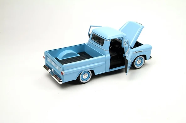 MotorMax 1958 Chevy Apache Fleetside Pickup 1/24 Model Araba - Resim 4