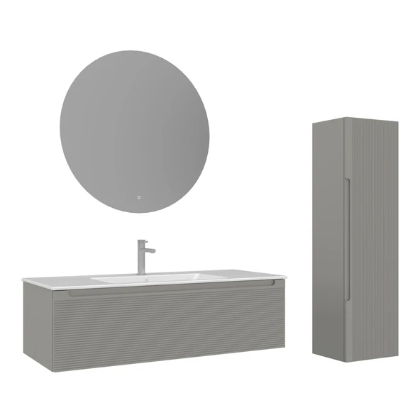 Orka Olbia 120 cm Mat Kaşmir Banyo Dolabı Takımı ve Boy Dolabı ürün görseli 1