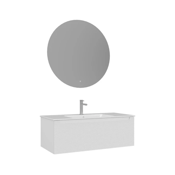 Orka Olbia 100 cm Mat Beyaz Banyo Dolabı Takımı ürün görseli 1