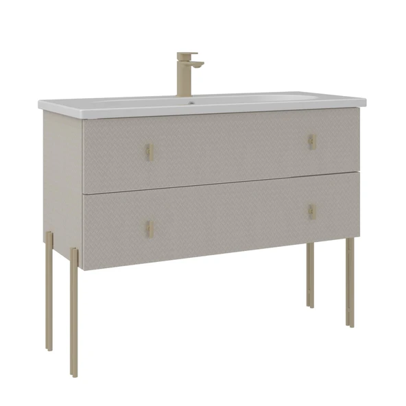 Orka Milazzo 100 cm Callisto Ayaklı Banyo Dolabı Alt Modül Lavabo ürün görseli 1