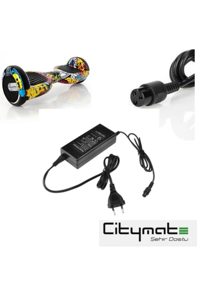 Citymate Hoverboard 42V 2A HIZLI Şarj Cihazı Elektrikli Kaykay Scooter Adaptör Tüm Marka Modellerle Uyumlu ürün görseli 1