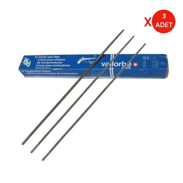 Vallorbe 5/32'' Zincir Bileme Eğesi (4mm) 3 Adet ürün görseli 1