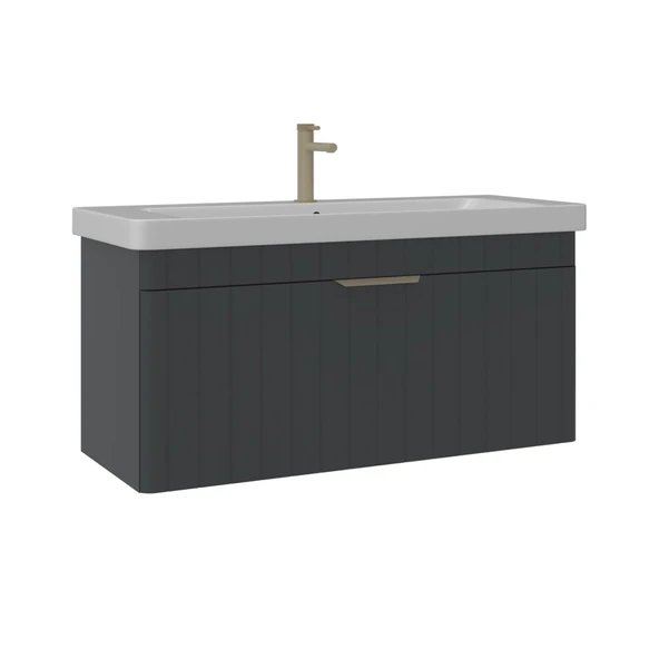 Orka Procida 105 cm Mat Antrasit Banyo Dolabı Alt Modül Lavabo ürün görseli 1
