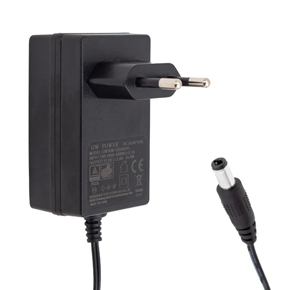 12 Volt 2 Amper Plastik Kasa Adaptör 7737 ürün görseli 1