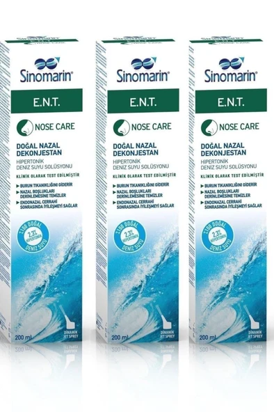 Sinomarin E.N.T. Deniz Suyu Burun Spreyi 200 Ml 3'Lü PAKET (SKT:01/2028) ürün görseli 1