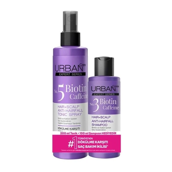 Urban Care Biotin & Kafein Saç Kökü Güçlendirici Şampuan 100 Ml + 200 Ml Sprey Tonik ürün görseli 1