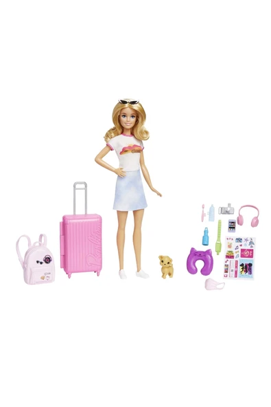 Barbie Seyahatte Bebeği ve Aksesuarları ürün görseli 1