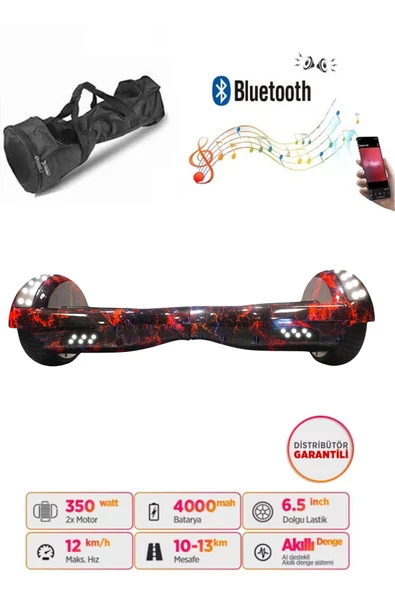 Citymate Elektrikli Kaykay Full Ledli Hoverboard Bluetooth Hoparlörlü 6.5 Inch Çanta Hediyeli D15 ürün görseli 1